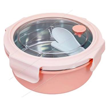 Imagem de FunBlast Lancheira para crianças escolares – Lancheira redonda, caixa Tiffin para escola, lancheira de aço inoxidável para crianças, lancheira para alimentos secos – Capacidade – 720 ml rosa