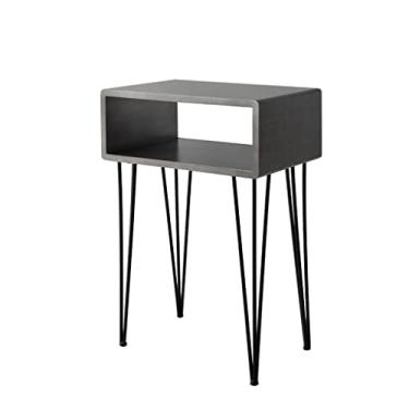 Imagem de Mesa lateral, mesa de cabeceira, mesa de cabeceira simples, armário lateral vazado, moderno, mini armário de armazenamento, mesa de canto de ferro forjado, mesa de canto