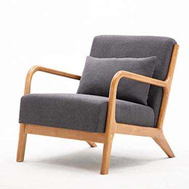 Imagem de UISLA Arm, Lounge Confortável Lounge Side Engrossar Almofada, Moldura de Madeira Sofás Individuais para Sala de Estar, Lazer Estofado Retrô