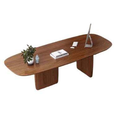 Imagem de Mesa para sentar e levantar Mesa de trabalho minimalista madeira maciça para PC, mesa jantar oval para conferências e escritório doméstico(XXL)