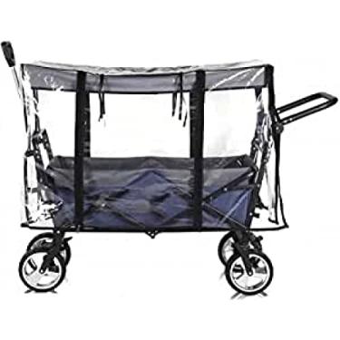 Imagem de Capa de chuva toldo de chuva de vagão portátil, acessórios de carro de carrinho de toldo, capa de chuva transparente dobrável para crianças jardim ao ar livre vagão de praia fato TR