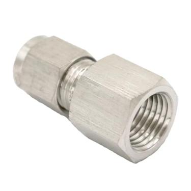 Imagem de WWECCQIJ Encaixe de tubo O/D 10 mm a 1/5.1 cm BSPP fêmea 304 aço inoxidável encaixe de compressão de ar pneumático