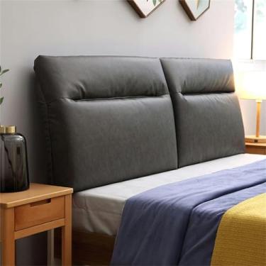 Imagem de LGEOELIAS Almofada de cabeceira de couro, almofada de parede, encosto de cama, almofada de leitura, suporte grande, almofada de cunha para sofá-cama, beliche com capa removível
