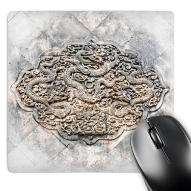 Imagem de 3dRose Mouse pad LLC 20 x 20 x 0,63 cm, escultura de dragão em pedra (mp_45117_1)