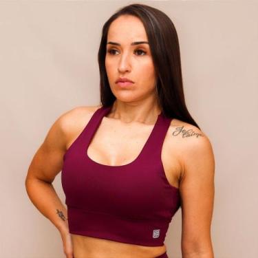 Imagem de Top Decote U Confort Treino Corrida Roxo Profundo - HNR, Wine berry, P