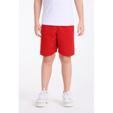 Imagem de Bermuda Infantil Tactel Basiquinho - Vida Costeira Oficial, Vermelho, 