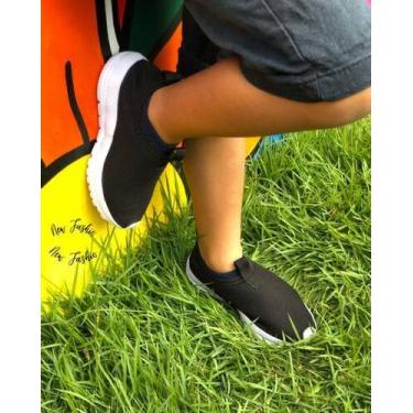 Imagem de Tênis Meia Infantil - Obrabas, Preto, Branco, 26