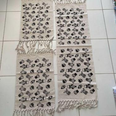 Imagem de Kit Jogo De Passadeira Tapete De Cozinha Grande 3 Peças Estampado Com Nozinho Tecido Gr...
