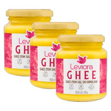 Imagem de Kit 3X: Manteiga Ghee com Sal do Himalaia Sem Lactose Leviora 200g