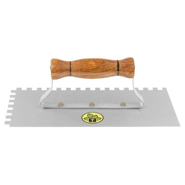 Imagem de Desempenadeira Metálica de Base Lisa Tramontina com Dentes com Cabo de Madeira