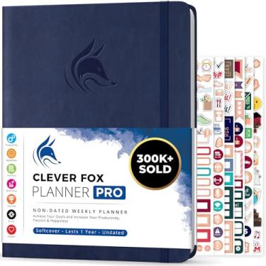 Imagem de Clever Fox Planner PRO – Planejador de vida semanal e mensal para aumentar a produtividade, gerenciamento de tempo e atingir seus objetivos, 21 x 28 cm (azul escuro)