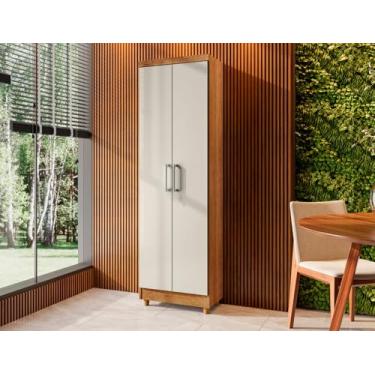 Imagem de Armário Multiuso Compacto Anna 2 portas com 5 Repartições - Cedro/Areia