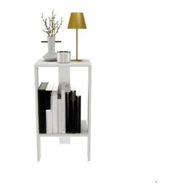 Imagem de Criado Mudo Quarto Branco Moderno Mesa Cabeceira Casal MDP Qualidade