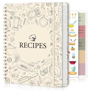 Imagem de SKYDUE Caderno de receitas para escrever em suas próprias receitas bege