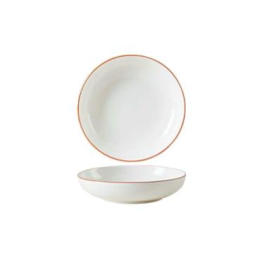 Imagem de Conjunto de pratos simples de cor underglaze combinação de utensílios de mesa de cerâmica domésticos - prato de arroz de 20 cm