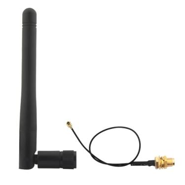Imagem de Kaunosta Antena macho WiFi 2,4G 3dBi RP-SMA (pacote com 2) + cabo macho Pigtail PCI U.FL IPX para RP-SMA de 17 cm (pacote com 2) para roteador WiFi, rede sem fio, adaptador USB, câmera de segurança