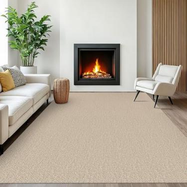 Imagem de EARTHALL Tapetes laváveis para sala de estar, antiderrapante, 1,8 m x 2,5 m, tapete para sala de jantar, tapete trançado para sala de estar, quarto, sala de jantar, enviar/bege