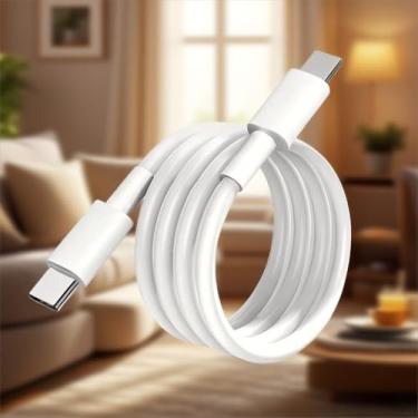 Imagem de Cabo de carregamento rápido USB tipo C de 9,5 m para i-Phone 16/16 Plus/16 Pro Max/15/15 Plus/15 Pro Max, Mac-Book Pro, iPad Pro Air (2-branco)