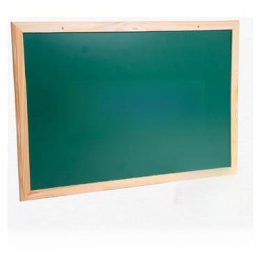 Imagem de Lousa quadro escolar 90x70 com porta giz apagador e giz(Lousa Verde 90x70)