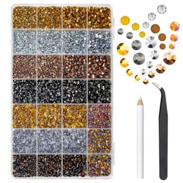 Imagem de 28 tipos de strass de resina de geleia marrom dourado prateado para artesanato deslumbrante 3 mm-6 mm pedras coloridas pedras preciosas diamantes para unhas artesanato faça você mesmo copos garrafas