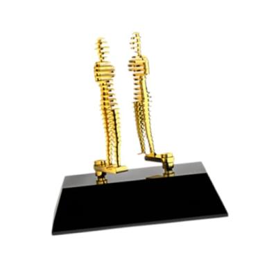 Imagem de FLCPJGV Estátua Decorativa de Casal para Escritório, Peça Central, Escultura Abstrata Moderna, Objeto Decorativo para Escritório, Ouro, Tamanho real