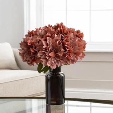 Imagem de 10 hastes flor Dhalia realista ultra qualidade cor vibrante flor artif