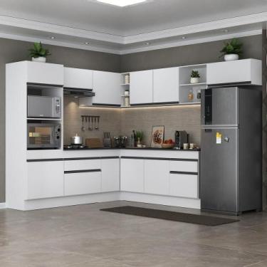 Imagem de Armário De Cozinha Completa De Canto Branco/preto - MULTIMOVEIS