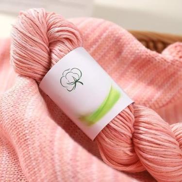 Imagem de Fio de algodão gradiente tingido à mão para tricô e crochê - perfeito para cachecóis, suéteres (rosa)