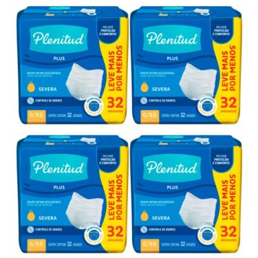 Imagem de Kit 4 Roupa Íntima Plenitud Plus Unissex Tamanho G/XG 32 Unidades Descartáveis