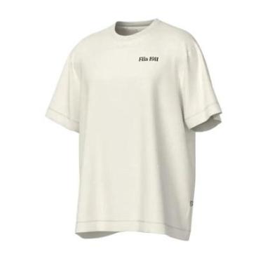 Imagem de Camiseta Fila Over 1911 Union Masculina Off White / Preto M-Masculino