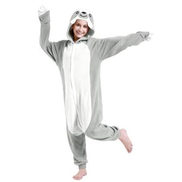 Imagem de Unpifolov Fantasia infantil de preguiça cosplay unissex animal infantil adolescente cinza PP