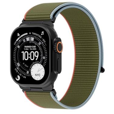 Imagem de Pulseiras de nylon esportivas compatíveis com Apple Watch Ultra 2/Ultra séries 10/9/8/SE/7/6/5/4/3 de 49 mm, 46 mm, 45 mm, 44 mm e 42 mm