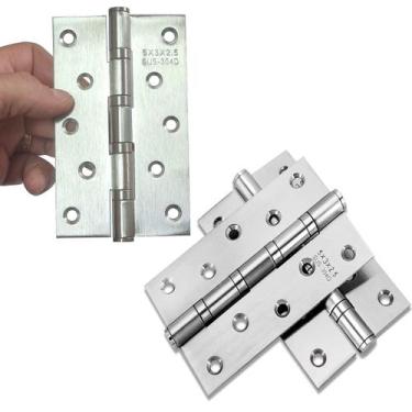 Imagem de 3pçs Dobradiça Inox Para Porta Dobradiça Anti Ruído 12,4cm - Facil Neg