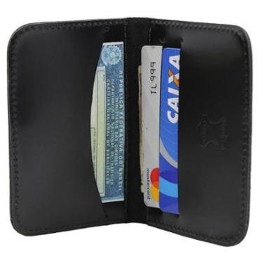 Imagem de Carteira Masculina Pequena Slim Porta Cartões em Couro-Masculino