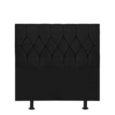 Imagem de Cabeceira Estofada Cama Box Solteiro 100cm Istambul Suede Preto- Mabe 
