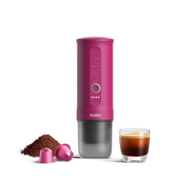 Imagem de OutIn Nano Cafeteira Elétrica Portátil,Cafeteira de cápsulas &moído,cafeteira para carro com aquecimento automático com USB-C,com café moído e cápsula NS para trailers, caminhadas, escritório.