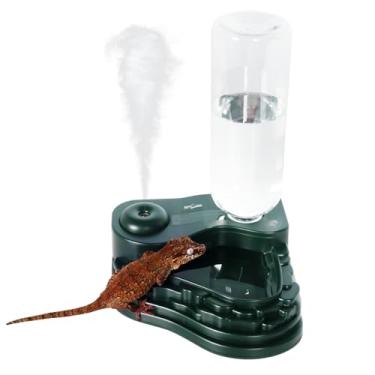 Imagem de REPTI ZOO Alimentador de água e nebulizador, umidificador de répteis 2 em 1 com tigela de água, dispensador automático de água para lagartixa camaleão sapo lagarto