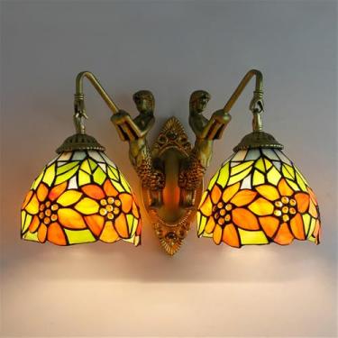 Imagem de Luminária de parede retrô americana LED de luxo e criativa para sala de estar, restaurante, quarto, escritório, casa de campo, hotel, café, bar, corredor, penteadeira, banheiro, espelho (D 2