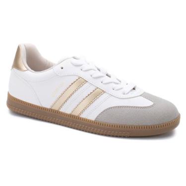 Imagem de Tênis Sua Cia Street Feminino Retrô Casual Conforto, Dourado, 38, Femi