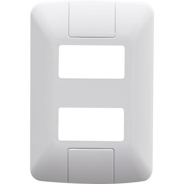 Imagem de Kit 2 Placa 2 Postos Afastados 4x2 Tramontina Aria Branca