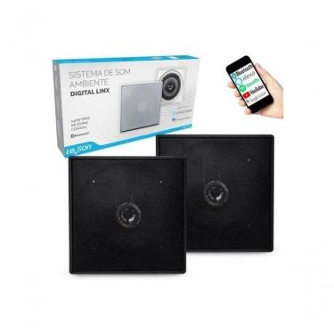 Imagem de Kit Arandela 6" Leson 2lsquadpt 70w Rms Quadrada Preta -...