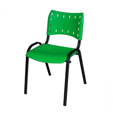 Imagem de Cadeira Iso Base Preto Igreja, Escola, Escritório - Verde - Kit 1 Peça