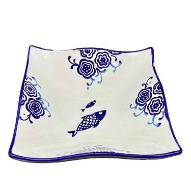 Imagem de Kit 6 Tigela Sobremesa Bowl Peixe Praia Oceano Náutico 14cm