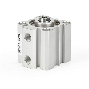 Imagem de SDA Tipo Furo 32 mm Curso 5/10/20/25/30/40/50/55/60/65/100 mm Duplo Ação SDA32 cilindro de pistão pneumático pneumático fêmea (curso 50 mm)