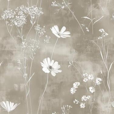 Imagem de Papel de Parede Floral para Quarto, Sala e Cozinha – Vinílico Adesivo Impermeável, Fácil Aplicação, Decoração de Interior, Estampa Romântica e Elegante (Floral 1001)