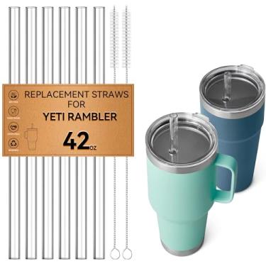 Imagem de Snowfall 6 canudos reutilizáveis para YETI 740 ml, 737 g, 992 g, canudos transparentes para Stanley, copo simples moderno de 850 g para smoothies, milkshake, bebidas congeladas, chá, suco, Tritan