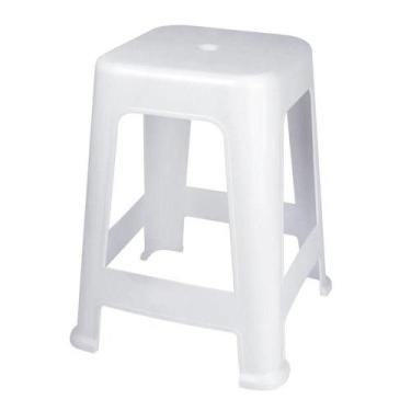 Imagem de Banqueta Mor 15151111 Plástica 120kg 45x36x36cm, Branco