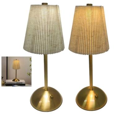 Imagem de Luminaria De Mesa Led 3 Tons Kit 2 Uni Controle De Intensidade Bateria Recarregavel Usb Quarto Cabeceira Leitura Estudo