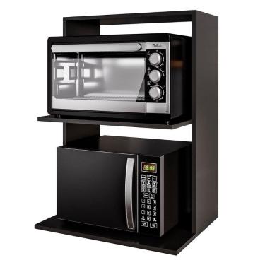 Imagem de Suporte Micro-ondas E Forno Armário Aéreo 60cm Turim Z34 Preto - Mpozenato