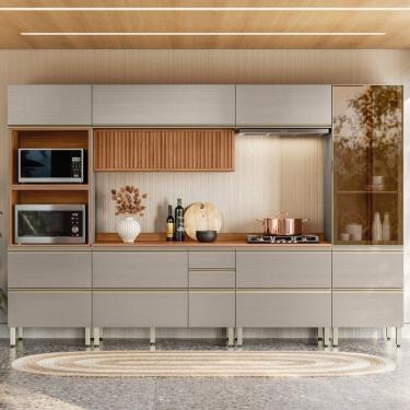 Imagem de Cozinha Completa 6 Peças 100% Mdf Proença Nogueira-nude Prime